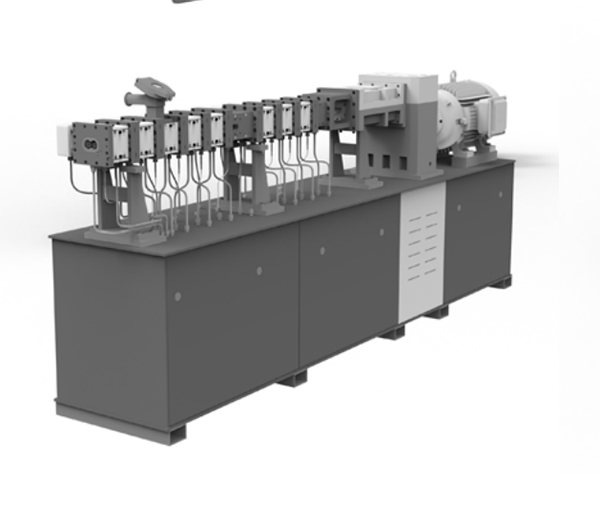 Zhuoyue Lab Extruder with GF Impregnation Line - Laboratory-scale glass fiber reinforcement setup