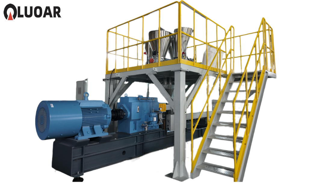 Industrial manufacturing facility interior with CNC machinery and precision metal components representing extruder screw prod
