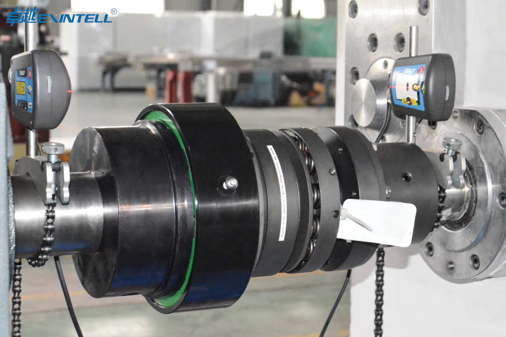 Twin-screw masterbatch compounding extruder with intermeshing screws exposed for inspection