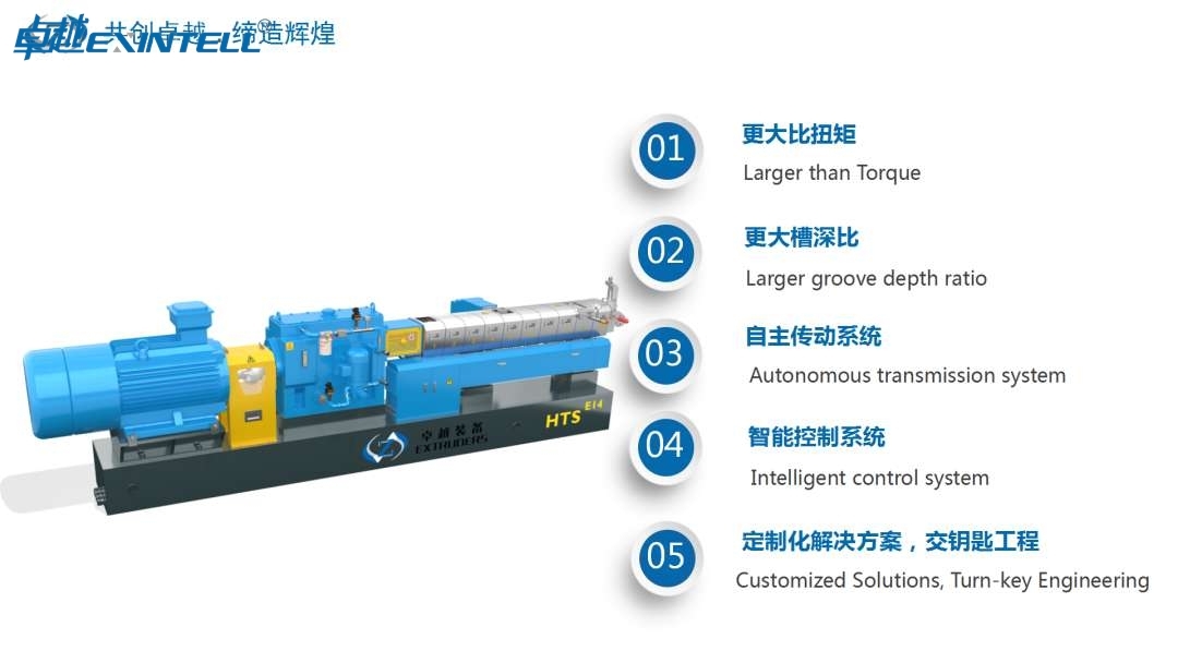 Intermeshing twin screw elements alongside a single screw for plastic pelletizing